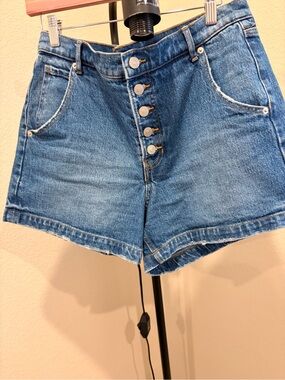 Banana Republic Button-Front Blue Denim Shorts